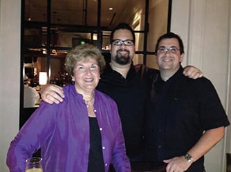 Paula Goldberg with sons, Robert and David