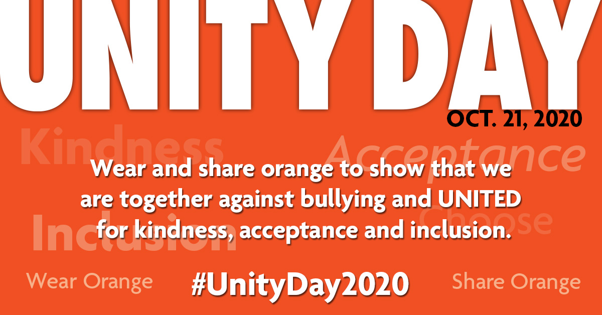 Unity Day Wednesday, October 21, 2020 National Bullying Prevention Center