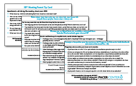 IEP Meeting Parent Tip Card